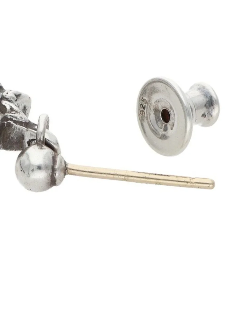 Chrome Hearts Tny Str Drp 1 Tie Nice Tardrop Silver Earrings